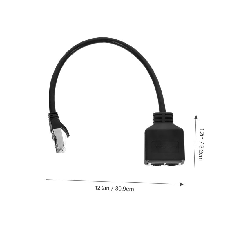 Black Ethernet Splitter Male to Dual Female Coupler High Speed Adapter for Classrooms - Image 2